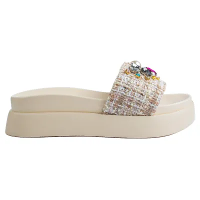 Franca Wedge Slide-Beige